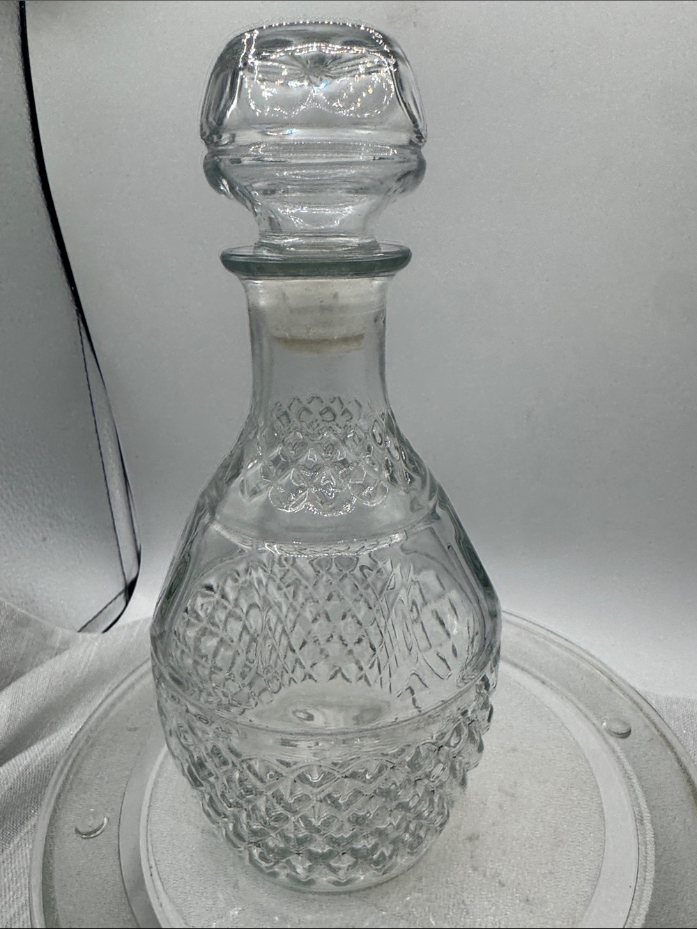 Princess House Crystal Decanter Crown Grapes c1960s Made in Germany